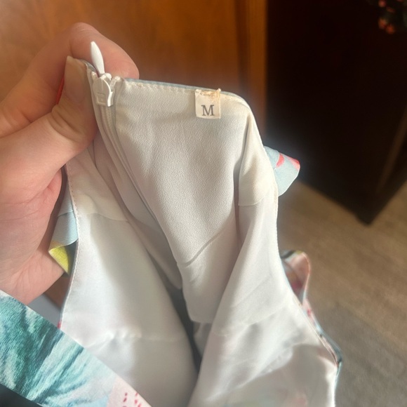 Floral Women’s Dress in Blue and Red - Picture 3 of 8